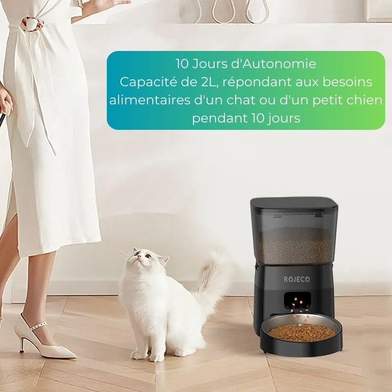 Distributeur Automatique de Croquettes pour Chats et Chiens - Version à Bouton avec Contrôle Intelligent