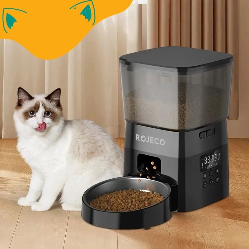 Distributeur Automatique de Croquettes pour Chats et Chiens - Version à Bouton avec Contrôle Intelligent