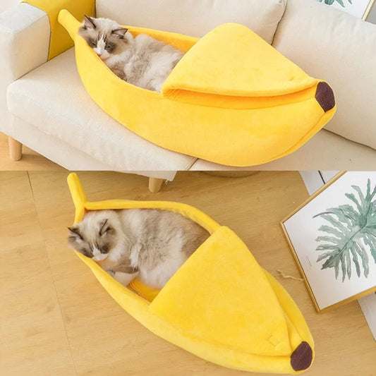 Banana Bed : Le Cocoon Ultime pour Chats Raffinés !